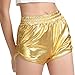 Perfashion Women's Metallic Shiny Shorts Sparkly Hot Yoga Outfit