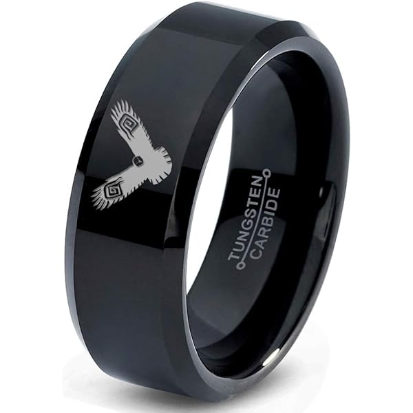 Zealot Jewelry Tungsten Puzzle Heart Band Ring 8mm Men Women