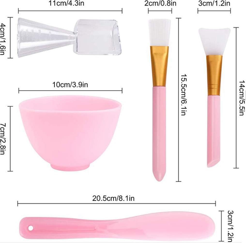 Face Mask Mixing Bowl Set 5 in 1 DIY Facemask Mixing Tool Kit with Facial Mask Bowl Stick Spatula Silicone Face Mask Brush & Premium Soft Face Brushes - Image 3
