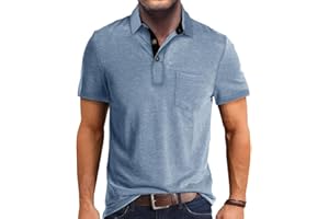 SEGANUP Men's Fashion Polo Shirts Short Sleeve Casual Cotton Golf Shirts Moisture Wicking Polo Shirt with Pocket