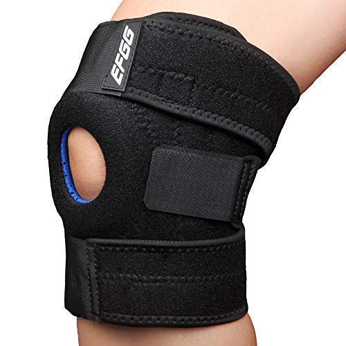 EFGG Knee Brace Neoprene Joint Patella Support Stability Protection Adjustable Relieve Restorative Tendonitis Ligament Sprain Meniscus Injury Suitable for Running Sports (Red)
