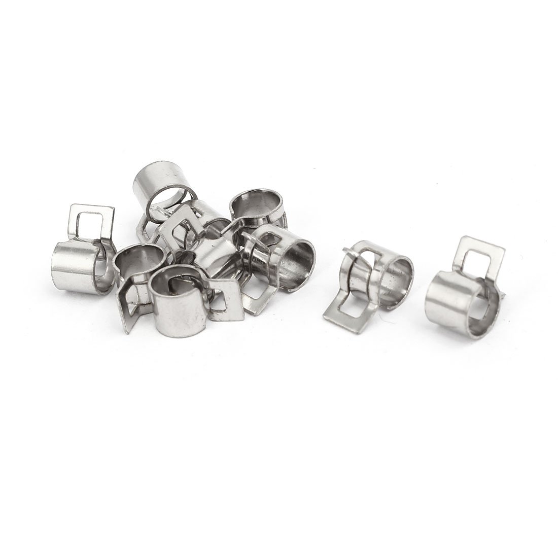 Sourcingmap 6mm Inner Dia Nickel Plated Spring Clip Water Pipe Fuel Line Hose Clamps 10pcs