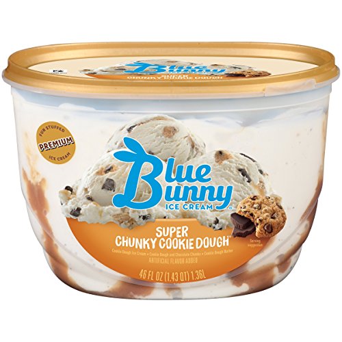 Blue BunnyFrozen  Ice Cream, Super Chunky Cookie Dough, 46 Ounces - Thumbnail 5