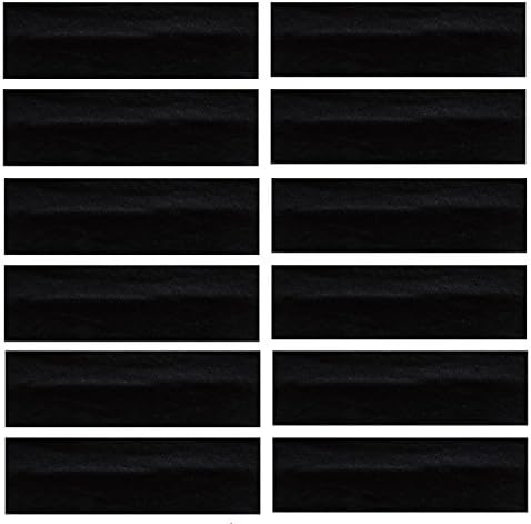 Team Hydrate 12 Fashion Cotton Headbands - Stretch Elastic - Yoga Woman Sports Accessories - Girl and Teens (Black)