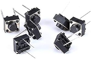 DAOKI 100Pcs Tact Button Switch 2 Pin DIP 6x6x5mm PCB Momentary Tactile Tact Push Button Switch