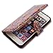 Bcov Case for iPhone 6s Plus/iPhone 6 Plus, Bcov Bright Paisley Pattern Leather Flip Wallet Case Cover with Card Slot Holder Kickstand for iPhone 6 Plus/6S Plus