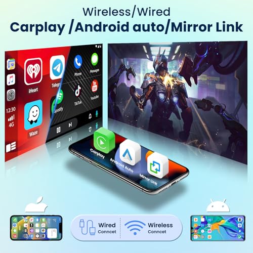 [6G+128G] Inefala Android 15 Car Radio for Fiat 500 2007-2015 with Wireless Carplay Android, 7 Inch Touchscreen Radio with GPS Navigation WiFi RDS/FM Bluetooth EQ SWC Rearview Camera Mic (White)