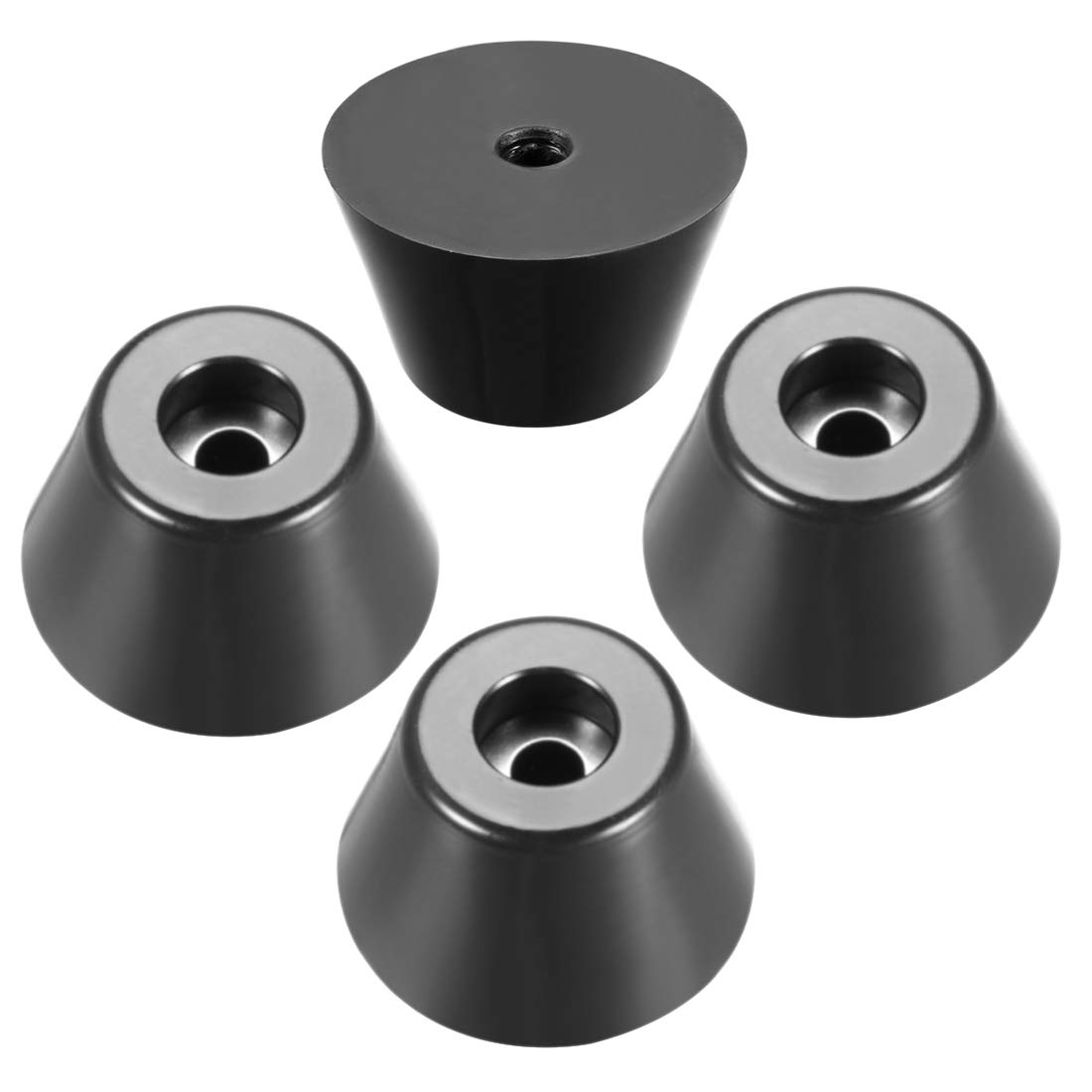 sourcing map Rubber Feet Buffers Pads D50x32xH30mm Black 4pcs