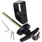 StartFine 6½" T-Handle Shed Door Lock Handle with Lock Keyed Alike Garage t Handle Shed Latch Hardware Locking Handle 6.5" T-Handle Lock with 4 Keys & Allen Wrench 1kit
