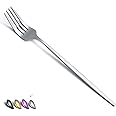 Matt Dinner Forks 6 Piece, Stainless Steel Dessert, Table, Salad Forks - Silverware Set for Home, Kitchen or Restaurant - Dishwasher Safe (Matt Silver-8.4 Inch)