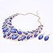 African Beads Jewelry Sets Women Bridal Crystal Statement Necklace Earring Jewelry Sets (Blue)