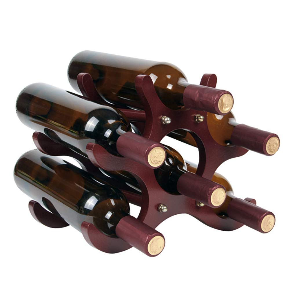 Wine Rack 6 Wine Bottles Holder Wooden Wine Rack Storage Rack Display Shelf Free Standing Wine Bottle Holder Organiser for Countertop Cabinet Kitchen Dining Room Bar Home Kitchen Decoration Ornament