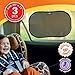 DriveMate Car Sun Shade Side and Rear Window Protectors | Keep Kids and Pets Cooler | Flexible, Heat, Glare, and Light-Blocking Sunshades | Quick and Easy Install (3 Pack)