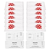 I clean Replacement Miele FJM Vacuum Bags 12PCS, AirClean 3D Efficiency Vacuum Cleaner Dust Bags with 2 Motor Protection Filters & AirClean Filte