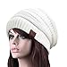 Ambielly Chunky Cable Knit Beanie, Winter Knitting Wool Warm Hat Beanie Skull Cap for Women & Men (SD4000B)