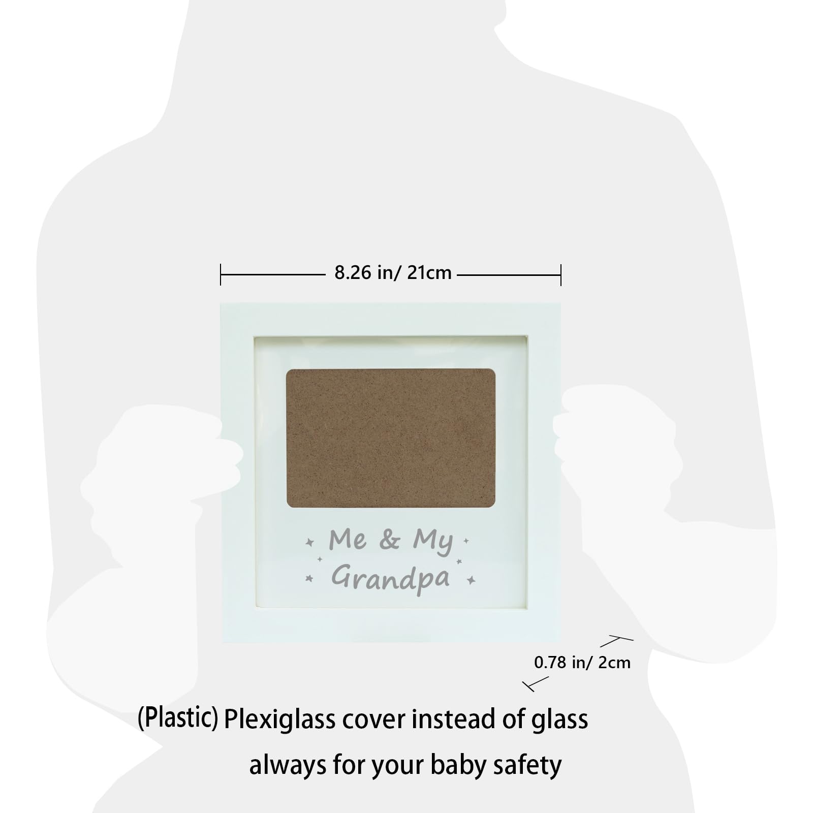 HAMUIERS HAMUIERS Me and My Grandpa Picture Frame, Grandpa Baby Keepsake Photo Frame, White, 8.26