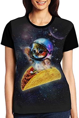 Girls Taco Space Cat Cool Print T-Shirt Tee Compression Undershirt Sports Raglan Tees Tops For Hiking
