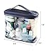 HaloVa Transparent Toiletry Bag, Clear Travel Makeup Pouch Sundry Bag, Cosmetics and Toiletries Organizer Bag with Top Handle for Men and Women, Dark Blue