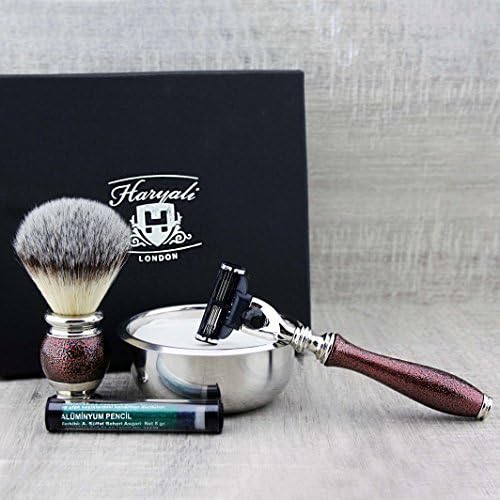 Haryali London Shaving Kit, 5 Pc Shaving Kit, 3 Edge Shaving Blade Shaving Razor, Synthetic Hair Shaving Brush, Shaving Soap - Image 5
