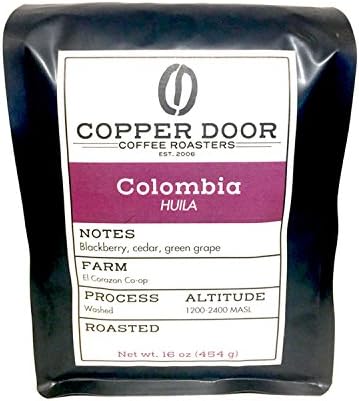 Colombia Coffee Beans - 'Colombia El Corazon' single origin Colombian coffee (16 oz). Medium Roasted by Copper Door Coffee Roasters in Denver Colorado (Ground).