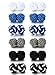 Jstyle Silk Knot Cufflinks for Men Women Shirt Unique Vintage 6 Pairs a Set