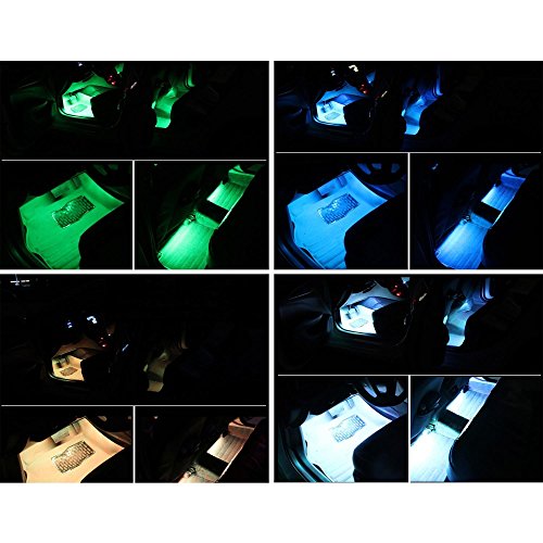 Car LED Interior Decorative Strip Lights, DC 12V (72 LEDs) Multicolor Music Active Car Strip Lights Under Dash Lighting Kit with Sound Active Function and Wireless Remote Control