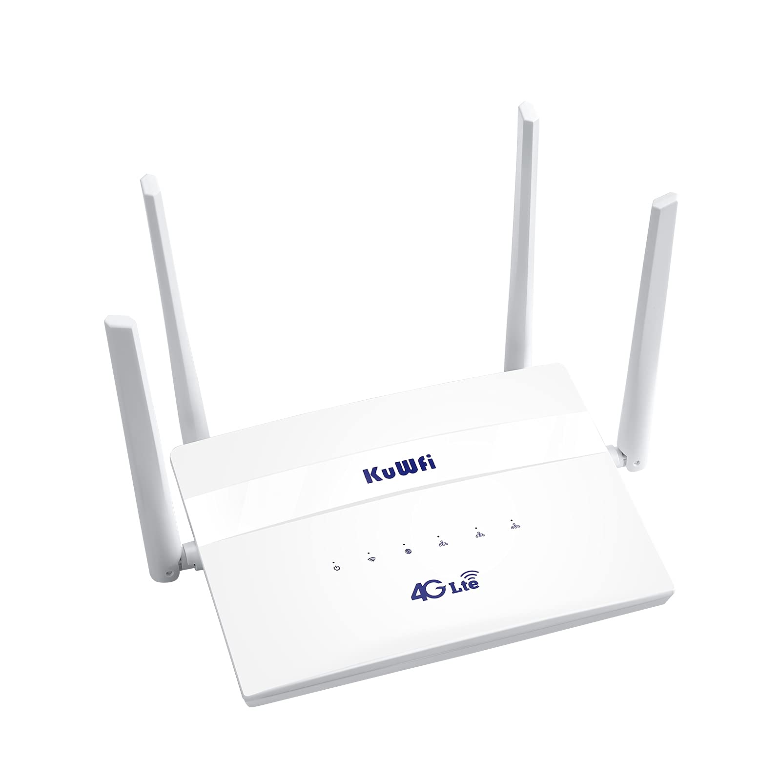 4G Router With SIM Slot, KuWFi 4G LTE CPE Router, 300Mbps Wireless Router, With 4 External High-gain Antennas, Supporting UP to 32 Users