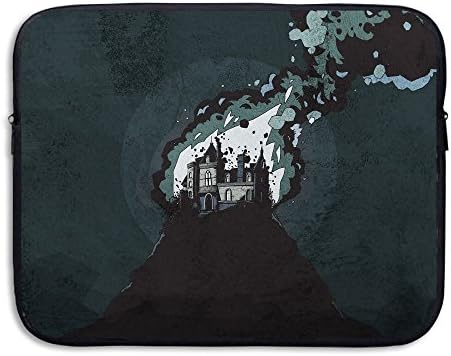 Fashion Castle Horror Art Minimal Printed Computer Storage Bag Portable Waterproof Neoprene Laptop Sleeve Bag Zipper Pocket Cover 15 Inch For MacBook Pro, MacBook Air, Notebook