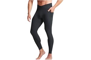Men's Compression Legging, Stretch Athletic Sculpt Yoga Pants Cycling Workout Pant with Pockets