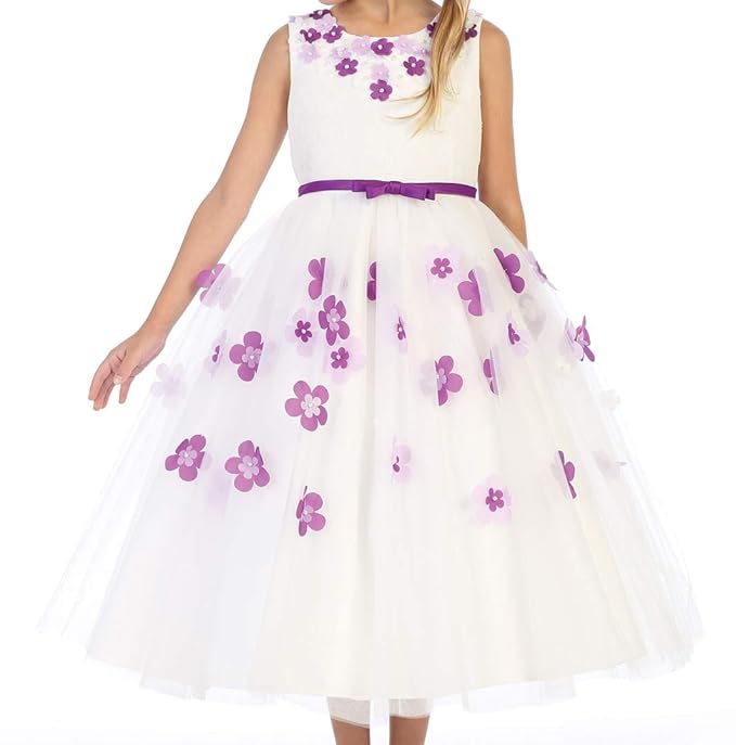 amazon purple flower girl dresses