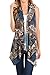Shamaim Womens Womens Sleeveless Draped Open Front Cardigan