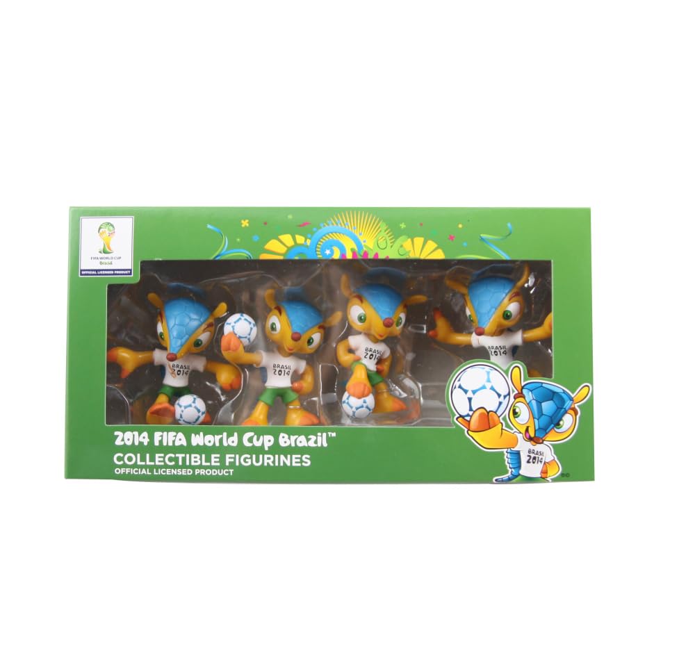 Promo-Dis Fuleco – Set of 4 Collectible Figures in Gift Box, Collectable Figures of the Football World Cup 2014 in Brazil