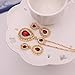 OUFO Crystal Jewelry Sets for Women Girls Rhinestone Necklace and Earrings Gold Plated Pendant Elegant Necklaces Set for Wedding (Black/Red)