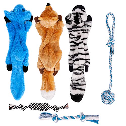 Toozey Squeaky Dog Toys No Stuffing, 6 Pack Dog Toys Small Dogs
