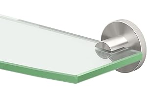 Gatco 4696 Channel Glass Shelf, Satin Nickel 20 Inch
