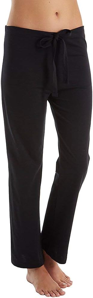 CottoniqueWomen's Latex-Free Drawstring Lounge Pants Made from 100% Organic Cotton (Black)