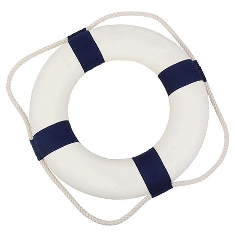 Patgoal Navy Lifebuoy Nautical Aboard Sign Decor Life Ring Room