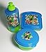 Paw Patrol Blue and Green Sandwich Container, Water bottle and Snack Container Lunch Box 3 Peice Set
