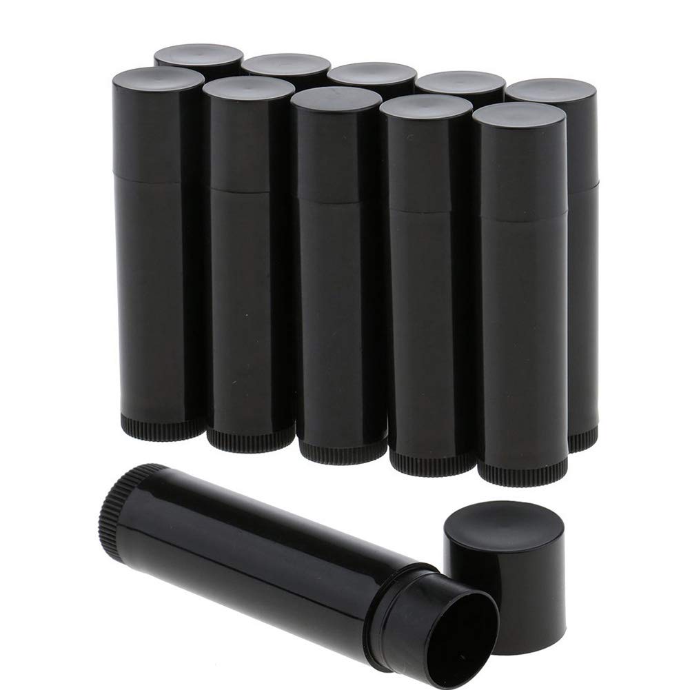 Queta DIY Plastic Lips Balm Containers with Cap Black