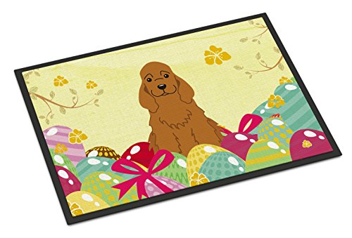 Caroline's Treasures BB6095MAT Easter Eggs Cocker Spaniel Red Doormat 18x27 Fro…