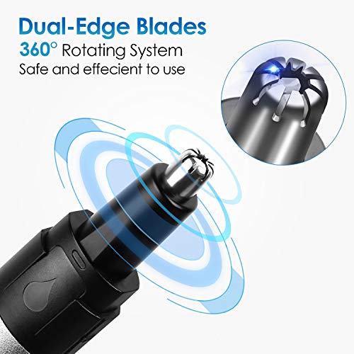 Rifinitore Naso e Orecchie Ricaricabile, Flagicon Taglia Peli Naso Nose Trimmer Elettronico Rifinitore di Precisione Indolore per Sopracciglia per Uomini e Donne, Include la spazzola per pulizia