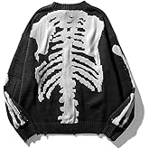 EMMIOL Fall Sweaters for Men Pull Over Cozy Sweaters Long Sleeve Crew Neck Skull Sweater