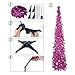 5ft Pop up Christmas Tinsel Tree with Stand，MACTING Easy-Assembly Tinsel Coastal Glittery Christmas Tree for Holiday Xmas Decorations (Fuchsia)