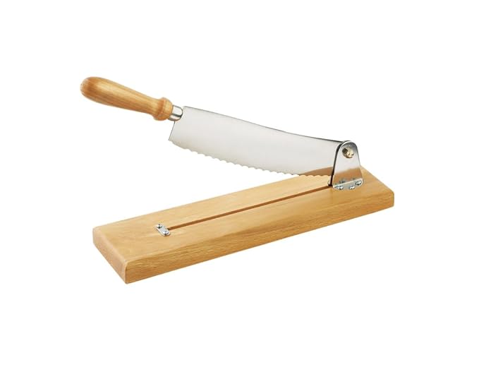 Louis Tellier N7013 Brotschneider mit Holzplatte, Klinge: 25 cm