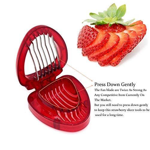 Ruibo Strawberry Slicer/Cutter with Stainless Steel Blades Easy Use Egg Cutter Kitchen Gadgets Tools Set 2 Pack - Thumbnail 2