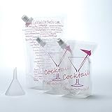 Cocktails On The Go Plastic Flask Set for Liquor, 2-16oz Flasks + 1-32oz Flask + 1-Funnel