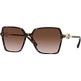 Versace Woman Sunglasses Transparent Pink Frame, Violet Gradient Brown Lenses, 58MM