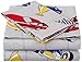 Linen Plus Sheet Set for Boys/Teens Race Cars Flags Champion Grey Yellow Red Blue Black White Flat Sheet Fitted Sheet and Pillow Case Twin Size New