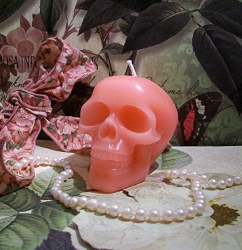Beeswax Pink Skull Candle