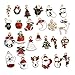 LANBEIDE 52PCS Christmas Charm Pendant for Necklace Bracelet Earrings Enamel Charms for Jewelry Making Crafting Decoration